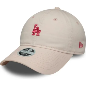 Cappellino curvo rosa regolabile da donna 9TWENTY Washed Mini dei Los Angeles Dodgers MLB di New Era
