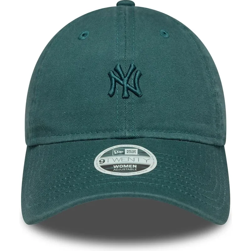 gron-justerbar-buet-kasket-til-kvinder-9twenty-washed-mini-fra-new-york-yankees-mlb-fra-new-era