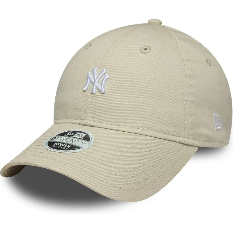 gorra-curva-beige-ajustable-para-mujer-9twenty-washed-mini-de-new-york-yankees-mlb-de-new-era