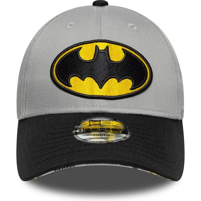 casquette-courbee-grise-et-noire-ajustable-pour-enfant-9forty-batman-dc-comics-new-era