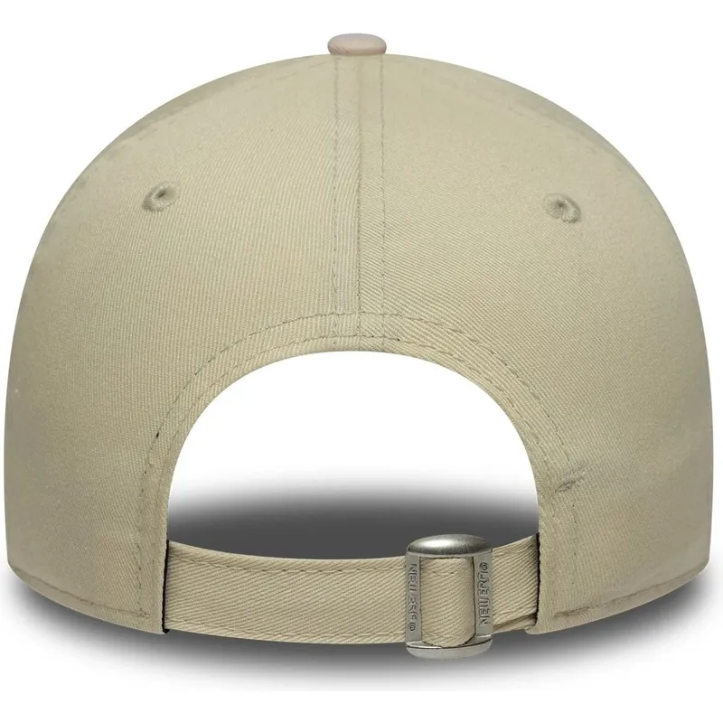 bezowo-rozowa-zakrzywiona-czapka-regulowana-dla-chlopca-9forty-league-essential-los-angeles-dodgers-mlb-new-era