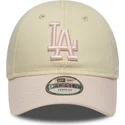 cappellino-curvo-beige-e-rosa-regolabile-per-bambino-piccolo-9forty-league-essential-dei-los-angeles-dodgers-mlb-di-new-era