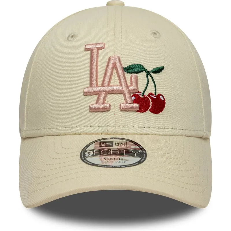 cappellino-curvo-beige-regolabile-per-bambino-9forty-fruit-icon-dei-new-york-yankees-mlb-di-new-era