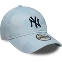 justerbar-bla-buet-kasket-til-dreng-9twenty-tie-dye-fra-new-york-yankees-mlb-fra-new-era