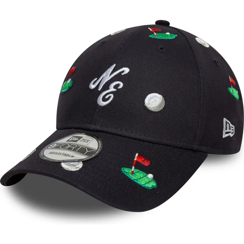 cappellino-curvo-blu-marino-regolabile-9forty-golf-all-over-print-di-new-era
