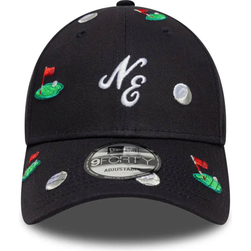 justerbar-marinebla-buet-kasket-9forty-golf-all-over-print-fra-new-era