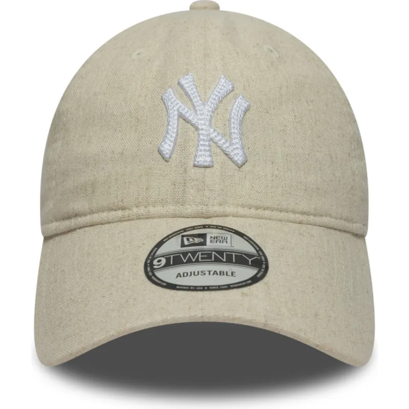 buet-beige-justerbar-9twenty-linen-kasket-af-new-york-yankees-mlb-fra-new-era