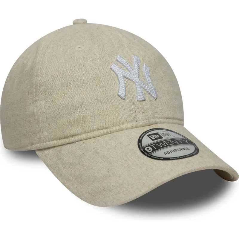 cappellino-curvo-beige-regolabile-9twenty-linen-dei-new-york-yankees-mlb-di-new-era
