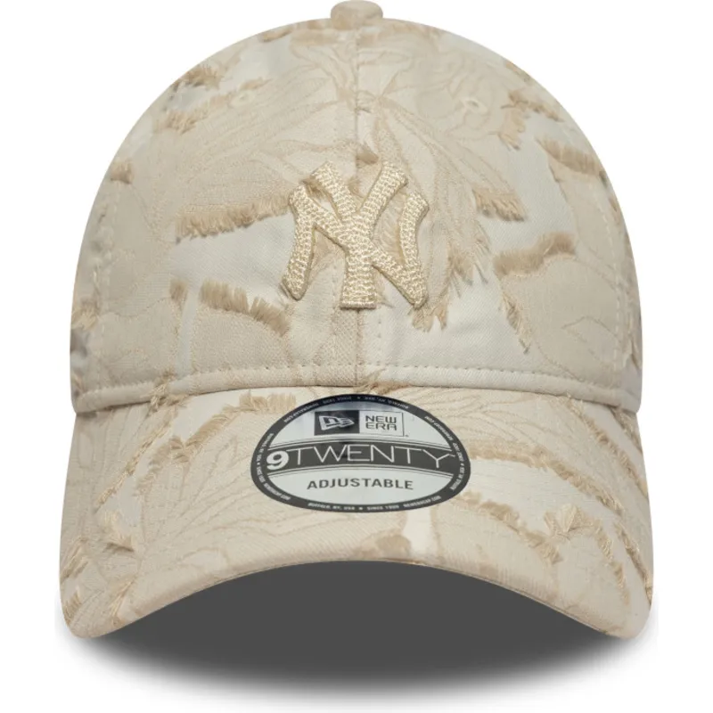 cappellino-curvo-beige-regolabile-con-logo-beige-9twenty-img-floral-di-new-york-yankees-mlb-di-new-era