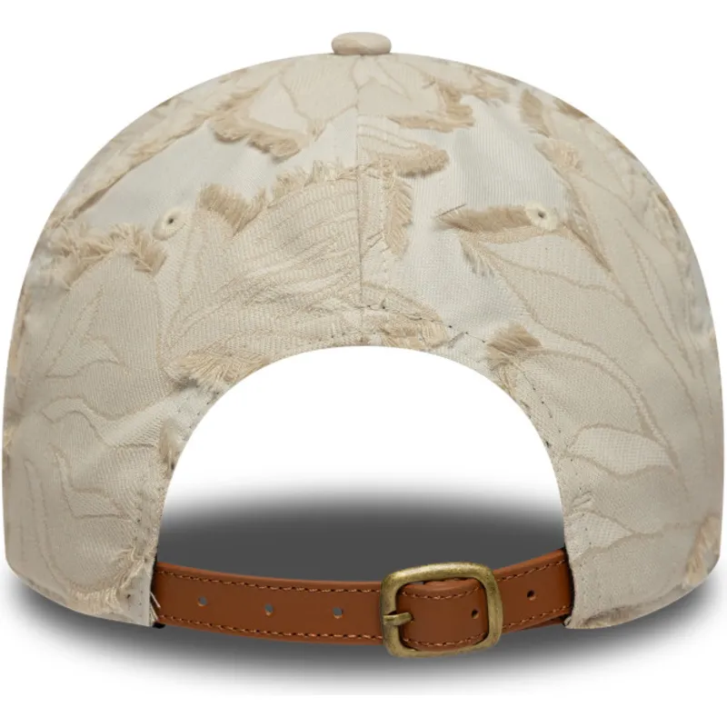 bojd-beige-justerbar-keps-med-beige-logotyp-9twenty-img-floral-fran-new-york-yankees-mlb-av-new-era