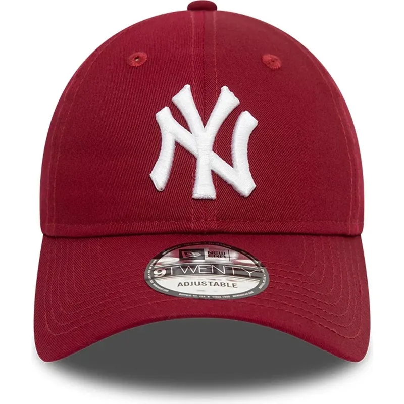 ciemnoczerwona-regulowana-czapka-z-daszkiem-9twenty-league-essential-new-york-yankees-mlb-new-era