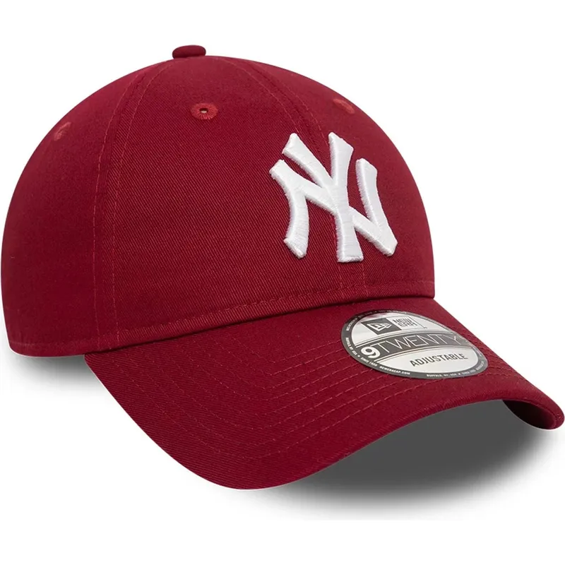 cappellino-visiera-curva-rosso-scuro-regolabile-9twenty-league-essential-di-new-york-yankees-mlb-di-new-era