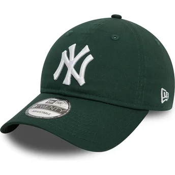 Dunkelgrüne verstellbare Curved Cap 9TWENTY League Essential der New York Yankees MLB von New Era