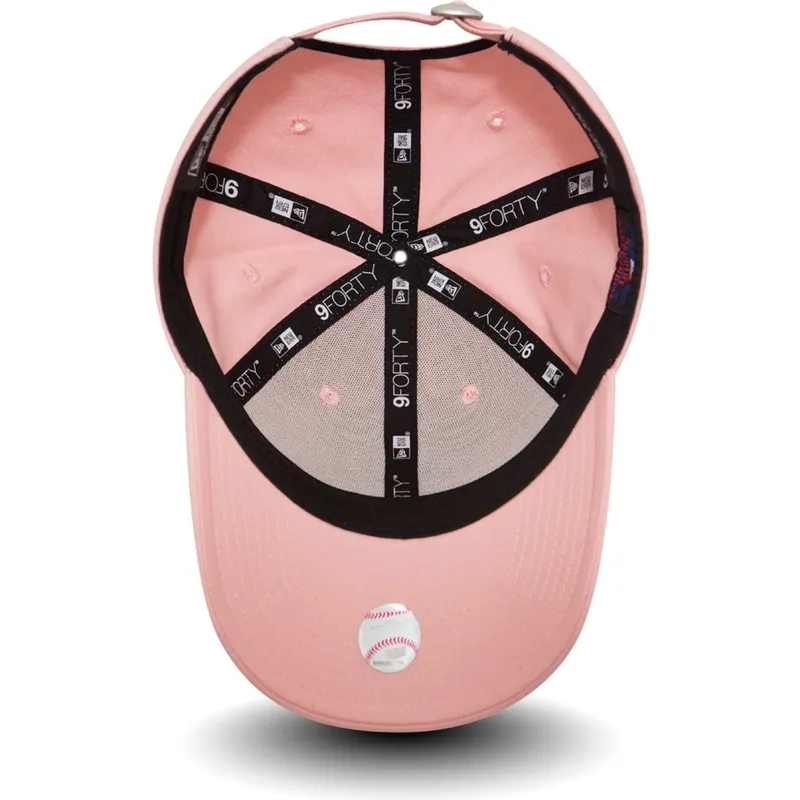 cappellino-curvo-rosa-regolabile-9forty-league-essential-dei-new-york-yankees-mlb-di-new-era