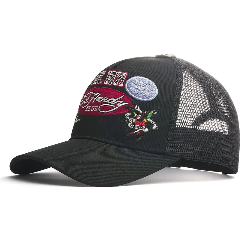 czapka-trucker-czarna-est-1971-varsity-ed-hardy