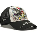 cappellino-trucker-bianco-e-nero-tattoo-eagle-graphic-di-ed-hardy