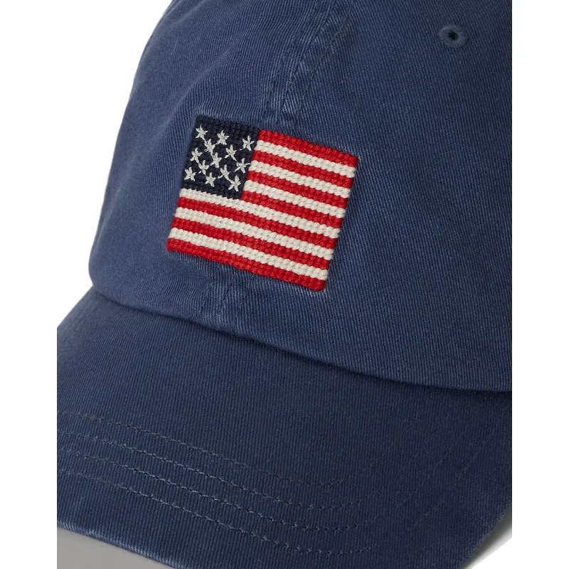 cappellino-curvo-blu-navy-regolabile-classic-sport-flag-di-polo-ralph-lauren
