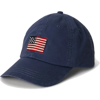 Granatowa regulowana czapka z zakrzywionym daszkiem Classic Sport Flag od Polo Ralph Lauren