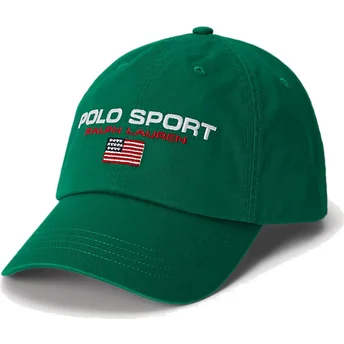 Cappellino curvo verde regolabile Sport Twill di Polo Ralph Lauren