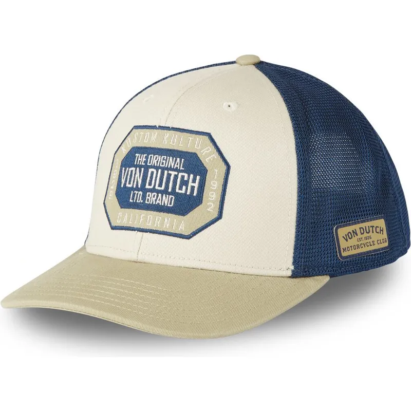 cappellino-trucker-beige-e-blu-sem10-di-von-dutch
