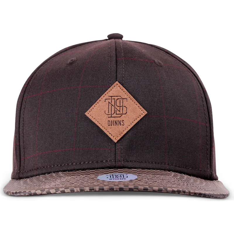 casquette-plate-marron-ajustable-glencheck-djinns
