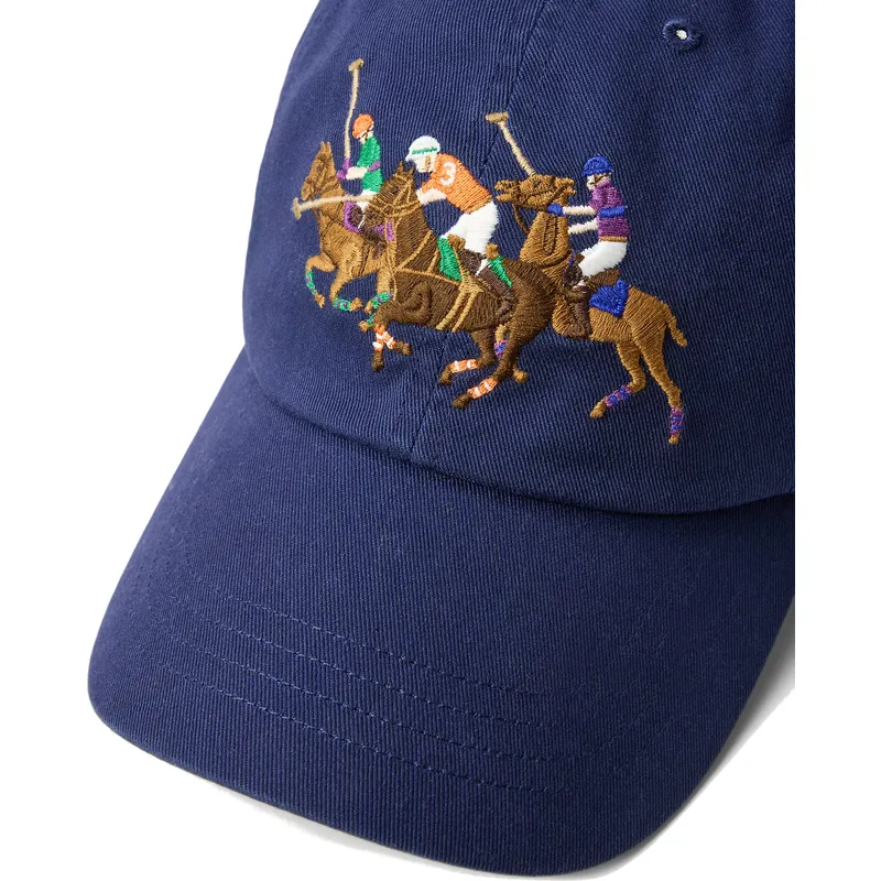 cappellino-curvo-blu-navy-regolabile-twill-triple-pony-di-polo-ralph-lauren