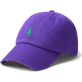 Justerbar violet buet kasket med grønt Cotton Chino Classic Sport-logo fra Polo Ralph Lauren