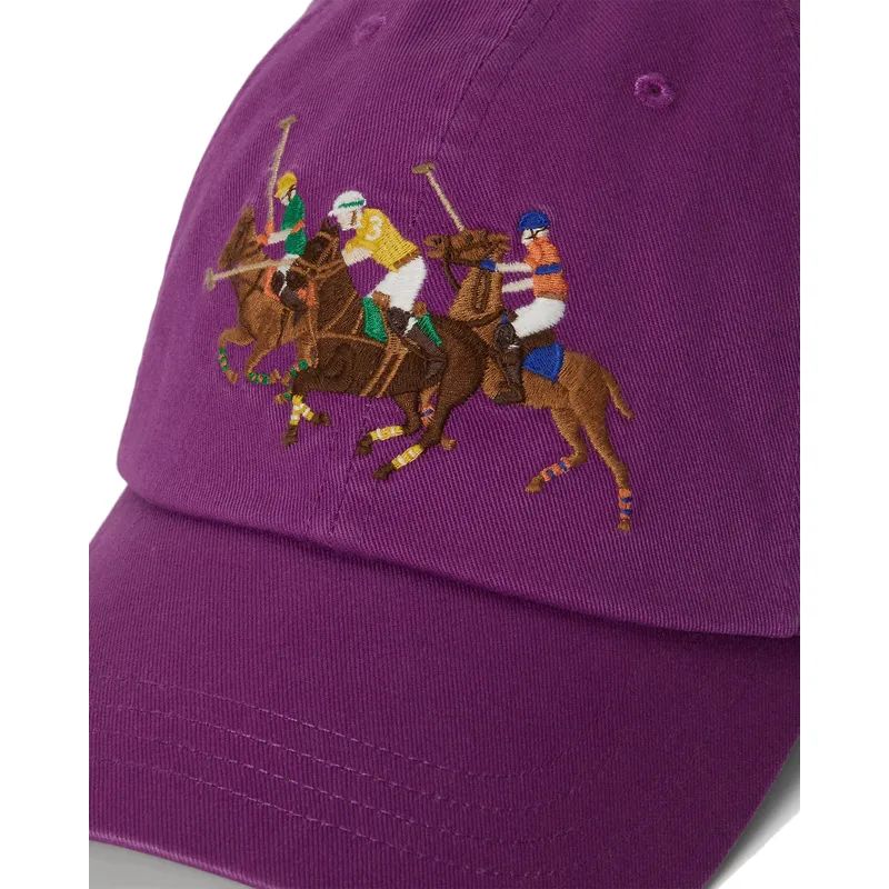 justerbar-violett-bojd-keps-twill-triple-pony-fran-polo-ralph-lauren