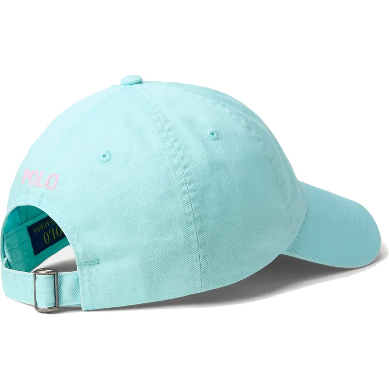 hellblaue-verstellbare-curved-cap-mit-rosa-logo-cotton-chino-classic-sport-von-polo-ralph-lauren