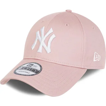 Rosa verstellbare Curved Cap mit rosa Logo 9FORTY League Essential der New York Yankees MLB von New Era