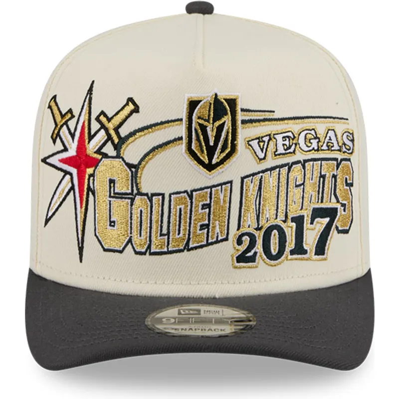 cappellino-curvo-beige-e-nero-snapback-9fifty-a-frame-classic-di-vegas-golden-knights-nhl-di-new-era