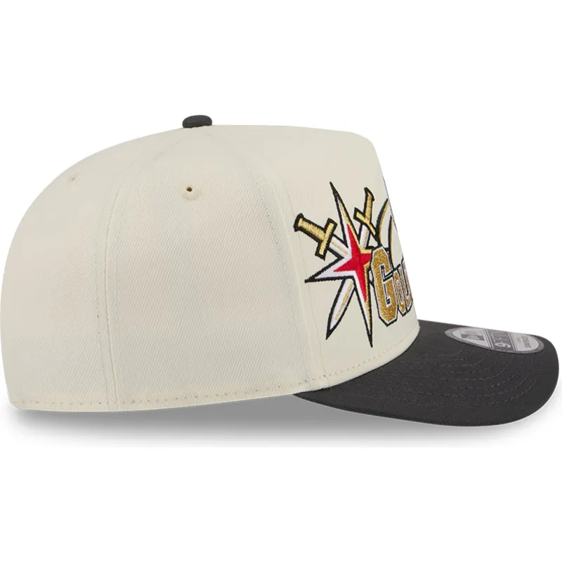 casquette-courbee-beige-et-noire-snapback-9fifty-a-frame-classic-vegas-golden-knights-nhl-new-era