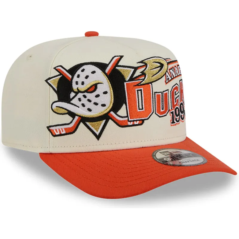 gorra-curva-beige-y-naranja-snapback-9fifty-a-frame-classic-de-anaheim-ducks-nhl-de-new-era