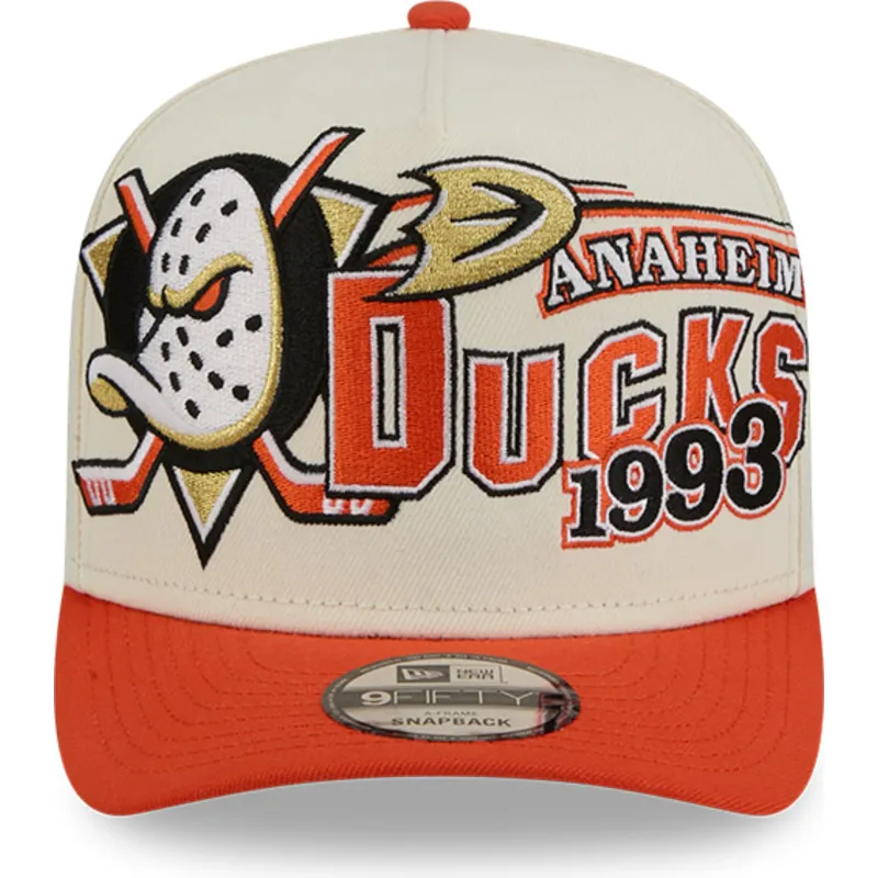 beige-und-orange-gebogene-snapback-kappe-9fifty-a-frame-classic-der-anaheim-ducks-nhl-von-new-era