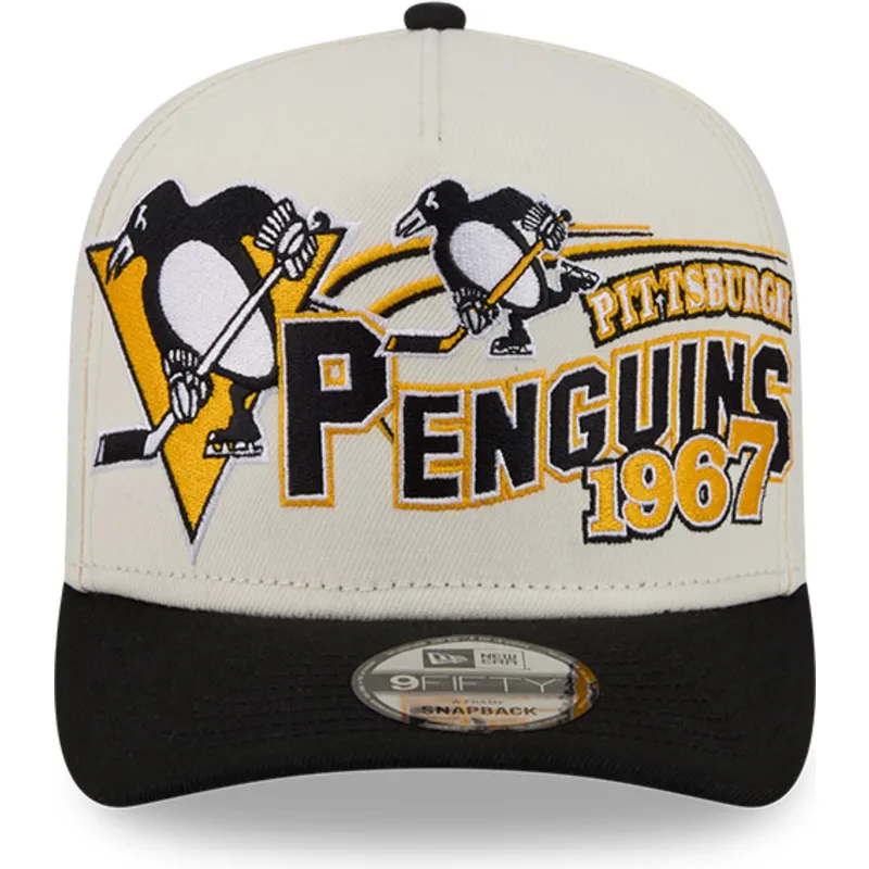casquette-courbee-beige-snapback-9fifty-a-frame-classic-pittsburgh-penguins-nhl-new-era