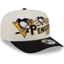 beige-gebogene-snapback-kappe-9fifty-a-frame-classic-der-pittsburgh-penguins-nhl-von-new-era
