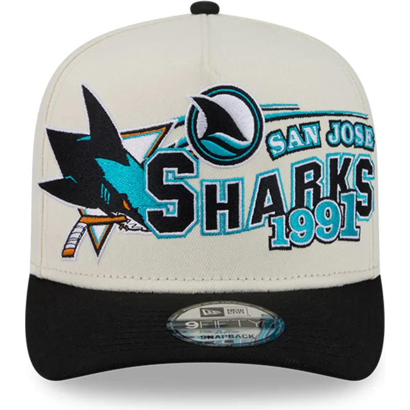 beige-och-svart-kurvad-keps-snapback-9fifty-a-frame-classic-san-jose-sharks-nhl-fran-new-era
