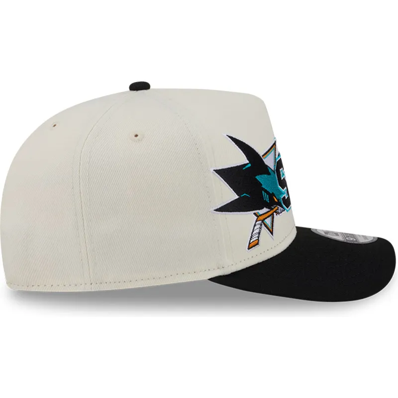 beige-och-svart-kurvad-keps-snapback-9fifty-a-frame-classic-san-jose-sharks-nhl-fran-new-era