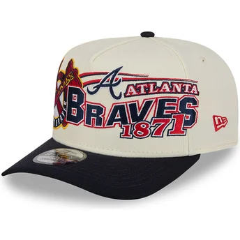 Gorra curva beige y negra snapback 9FIFTY A Frame Classic de Atlanta Braves MLB de New Era