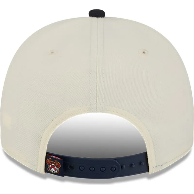 cappellino-visiera-curva-beige-e-nero-snapback-9fifty-a-frame-classic-di-atlanta-braves-mlb-di-new-era