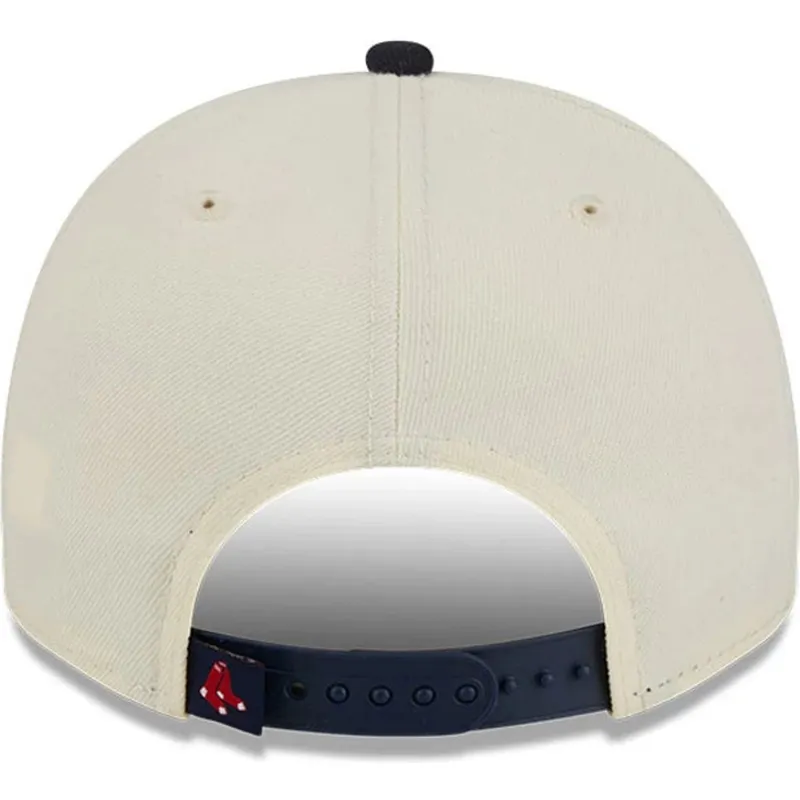 buet-beige-og-sort-snapback-kasket-9fifty-a-frame-classic-fra-boston-red-sox-mlb-fra-new-era