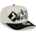 casquette-courbee-beige-et-noire-snapback-9fifty-a-frame-classic-chicago-white-sox-mlb-new-era
