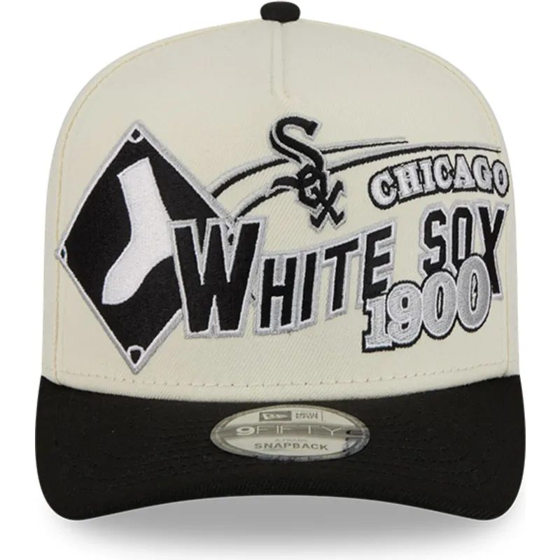 czapka-z-daszkiem-bezowo-czarna-snapback-9fifty-a-frame-classic-chicago-white-sox-mlb-new-era