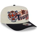 new-era-curved-brim-9fifty-a-frame-classic-detroit-tigers-mlb-beige-and-navy-blue-snapback-cap