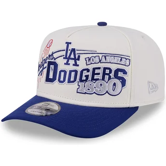 Cappellino curvo beige e blu snapback 9FIFTY A Frame Classic dei Los Angeles Dodgers MLB di New Era