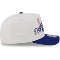 beige-und-blaue-gebogene-snapback-kappe-9fifty-a-frame-classic-der-los-angeles-dodgers-mlb-von-new-era