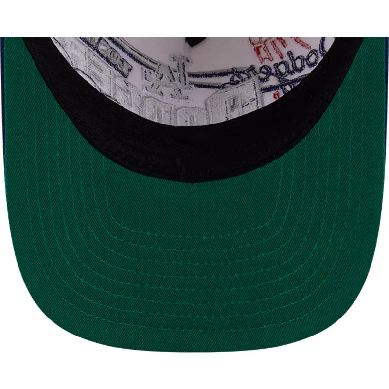 cappellino-curvo-beige-e-blu-snapback-9fifty-a-frame-classic-dei-los-angeles-dodgers-mlb-di-new-era