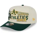 cappellino-curvo-beige-e-verde-snapback-9fifty-a-frame-classic-di-oakland-athletics-mlb-di-new-era