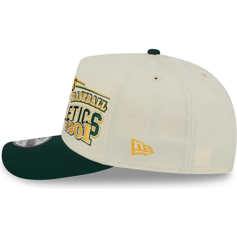 czapka-z-daszkiem-bezowo-zielona-snapback-9fifty-a-frame-classic-oakland-athletics-mlb-new-era