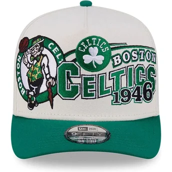 Beige och grön kurvad keps snapback 9FIFTY A Frame Classic Boston Celtics NBA från New Era